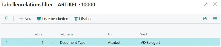 Abbildung: Tabellenrelationsfilter