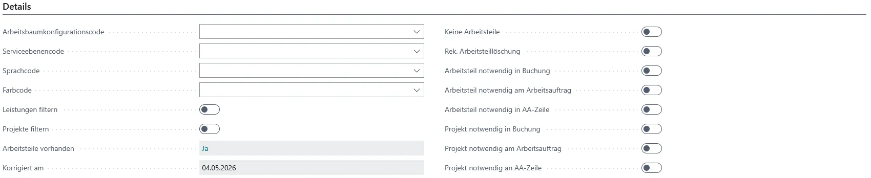 Abbildung: Arbeitsbereichskarte, Reiter Details