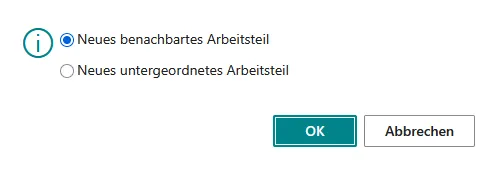 Abbildung: Neues Arbeitsteil, Dialog