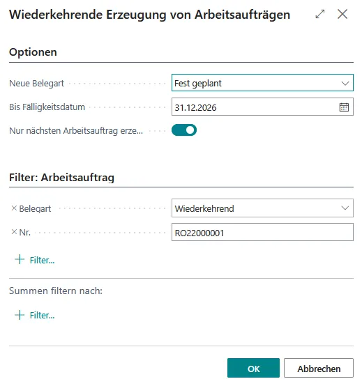 Abbildung: Auftrag erstellen