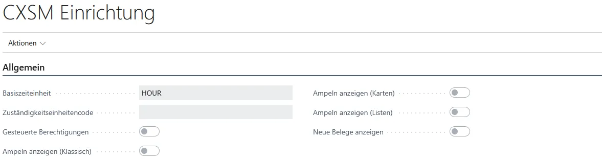 Abbildung 20: CX Service Einrichtung, Reiter Allgemein