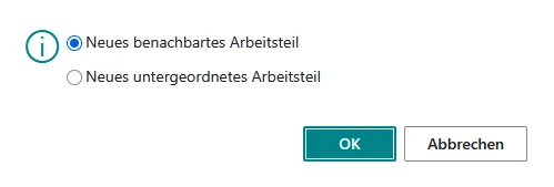 Abbildung: Neues Arbeitsteil, Dialog