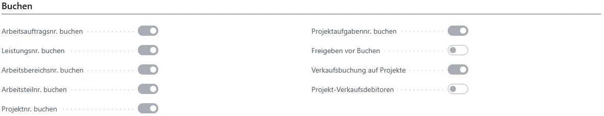 Abbildung 25: CX Service Einrichtung, Reiter Buchen