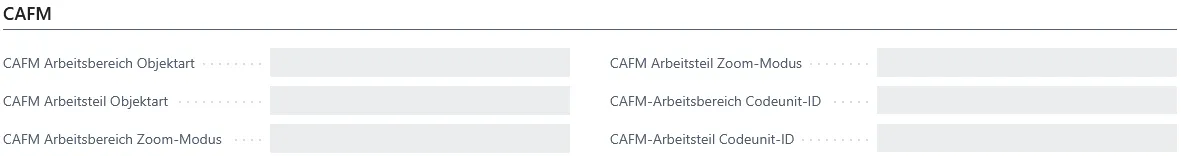 Abbildung 27: CX Service Einrichtung, Reiter CAFM