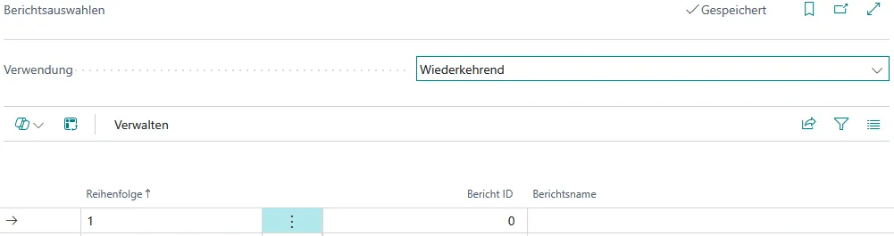 Abbildung 31: Berichtsauswahlen