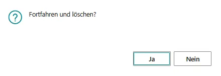 Abbildung: Arbeitsteil löschen, Dialog
