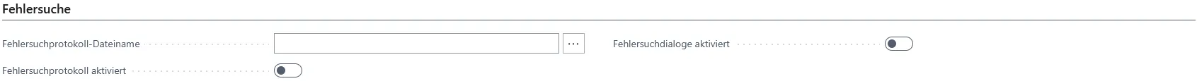 Abbildung 36: Benutzerkarte, Reiter Fehlersuche
