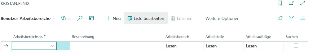 Abbildung 38: Benutzer-Arbeitsbereiche