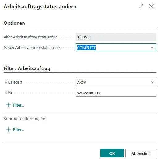 Abbildung: Statusänderung nach Erledigt