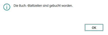 Abbildung: Verbrauch buchen, Erfolgsmeldung