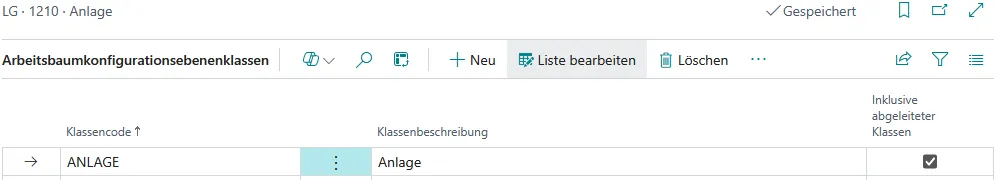 Abbildung 63: Arbeitsbaumkonfigurationsebenenklassen