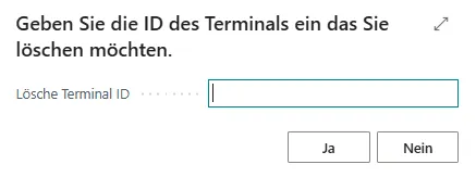 Ein Stempelterminal entfernen Dialog