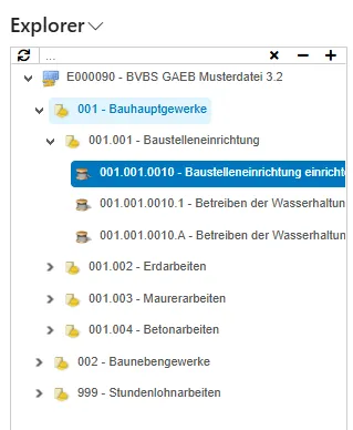 Ansicht Explorer