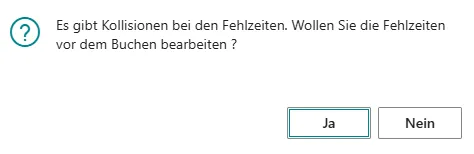 Meldung Kollisionsprüfung Dialog
