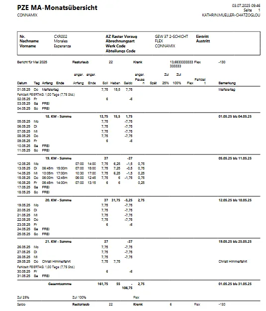 MA Monatsbericht Ansicht